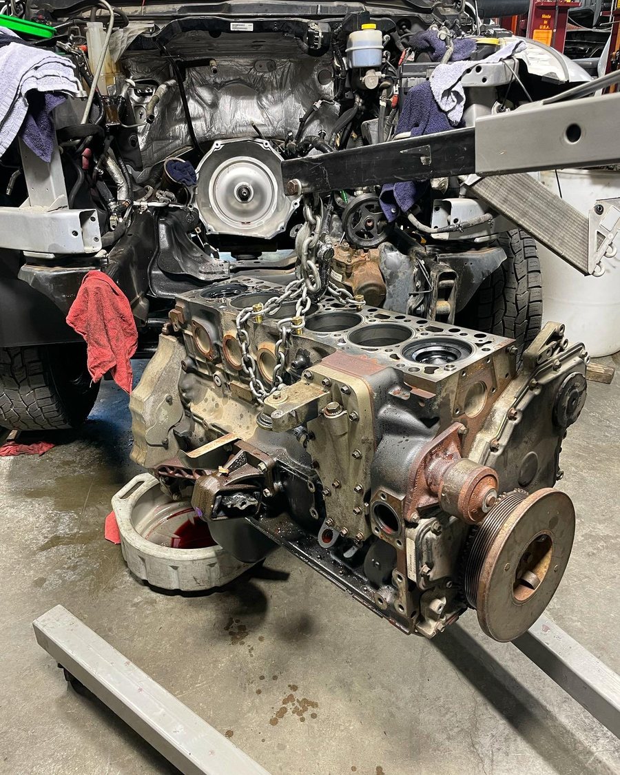 6.7 Cummins in the bay, head off for the Hamilton Cams conversion