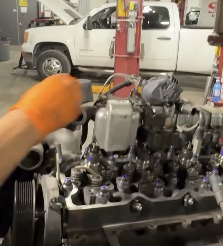 Final stages of the Hamilton Cams lifter install on a Cummins